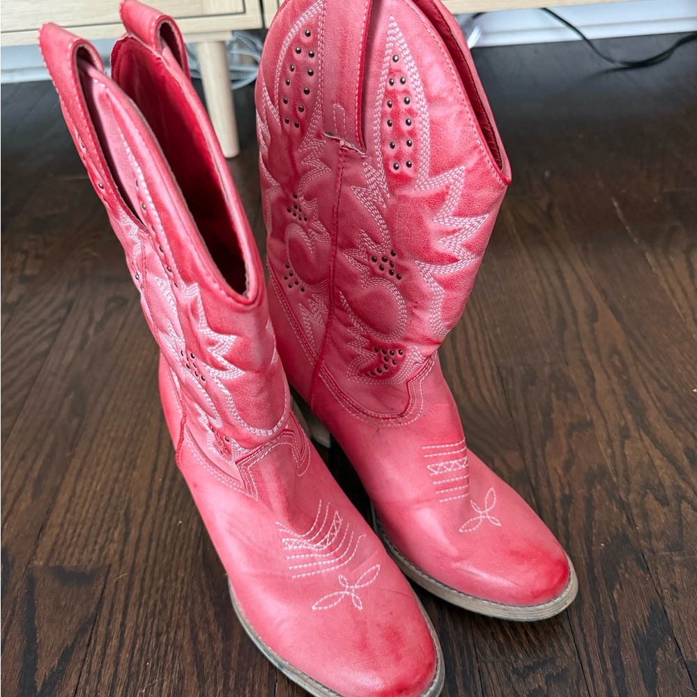 Red/Pink Western Cowboy Boots